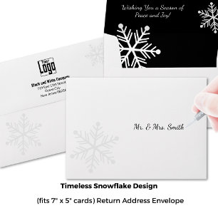 Timeless Snowflake Motif Logo Return Address Envelope
