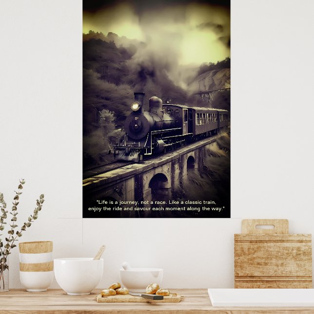 "Timeless Steam: The Majesty of Classic Trains Poster (Kitchen)