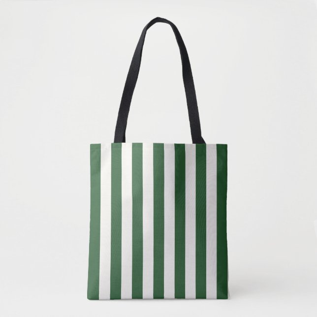 Timeless Stripes Green Tote Bag (Front)