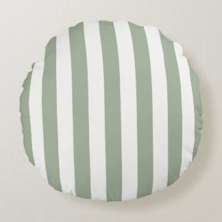 Timeless Stripes Sage Green Round Cushion