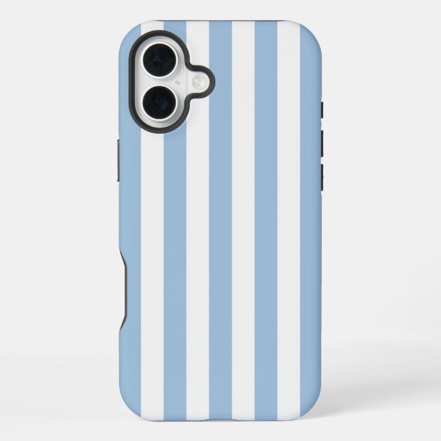 Timeless Stripes Soft Blue iPhone Case (Back)