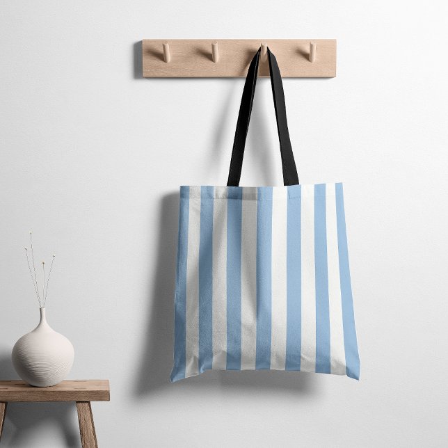Timeless Stripes Soft Blue Tote Bag (Creator Uploaded)