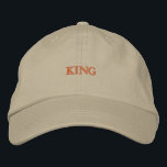 Timeless Style Hat Khaki King Adjustable Men's Cap<br><div class="desc">Classic & Regal: This khaki cotton cap features "King" embroidered in classic font,  offering a blend of timeless style and everyday comfort. The adjustable design makes it suitable for all-day wear.</div>