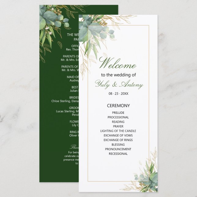 Timeless Sweet Botanical Greenery Wedding (Front/Back)