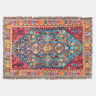 Timeless Tapestry: Colorful Moroccan Heritage  Throw Blanket