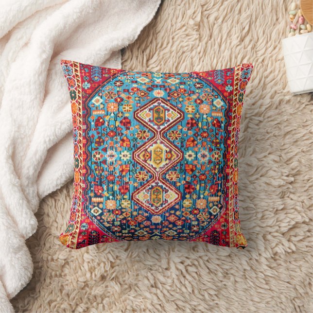 Timeless Tapestry: Colourful Moroccan Heritage  Cushion (Blanket)