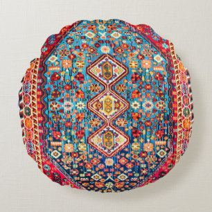 Timeless Tapestry: Colourful Moroccan Heritage  Round Cushion