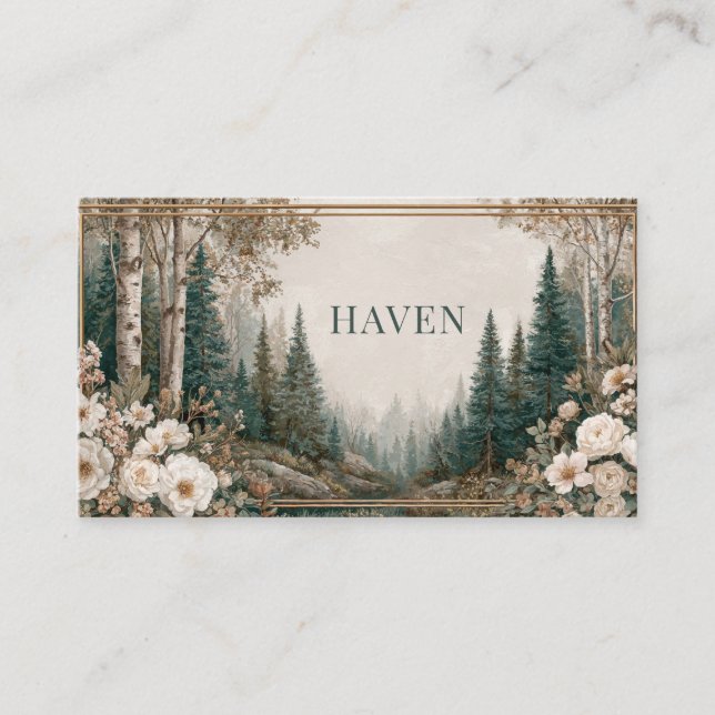 Timeless Trail Vintage Woodland Business Card (Front)