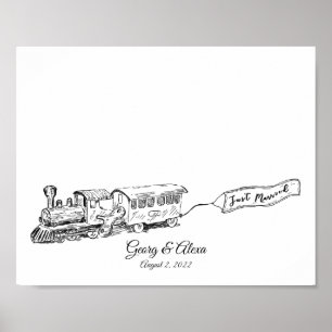 Timeless Train Fingerprint Guest Book