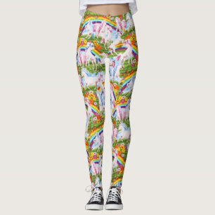 Timeless Treasures Rainbows And Unicorns Leggings