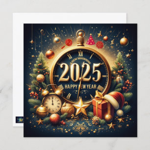 Timeless Treasures: Welcoming 2025 in Golden Splen Holiday Card