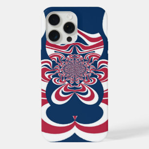 Timeless Trend: Blue, Red & White Kaleidoscope iPhone 15 Pro Max Case