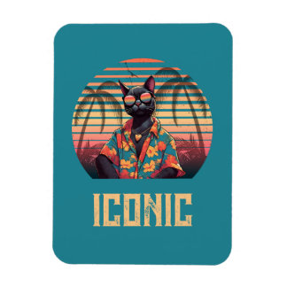Timeless Tropical Cat Attitude Magnet