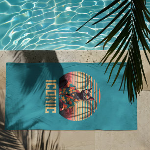 Timeless Tropical Cat Beach Towel