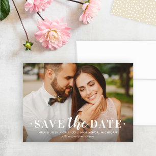 Timeless Type Tan Dot Photo Wedding Save The Date