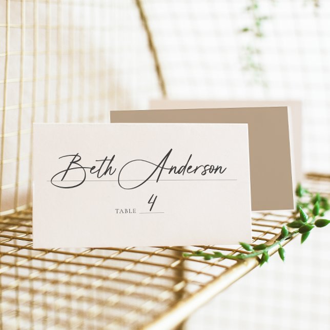 Timeless Vines Beige Crest Place Card (Creator Uploaded)