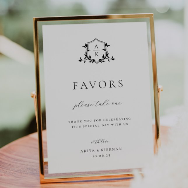 Timeless Vines Black Crest Favour Sign (Creator Uploaded)