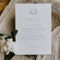 Timeless Vines Crest Reception Thank You Card