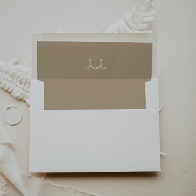 Timeless Vines Monogram Wedding Crest Envelope (Creator Uploaded)