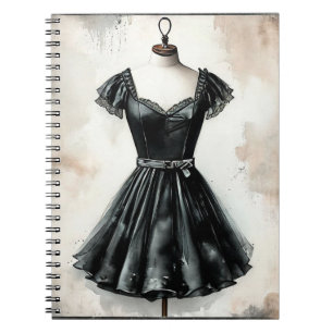 Timeless Vintage Little Black Dress LBD Wedding Notebook
