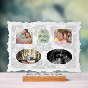 Timeless Vintage Regency 4 Photo White Mothers Day Acrylic Sign