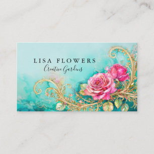 Timeless Vintage Style Rose Business Cards