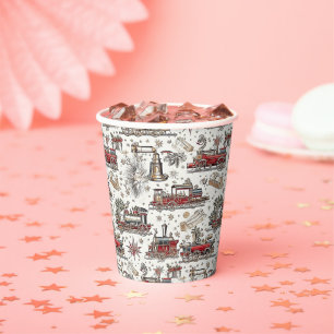 Timeless Vintage Train: Festive Paper Cups