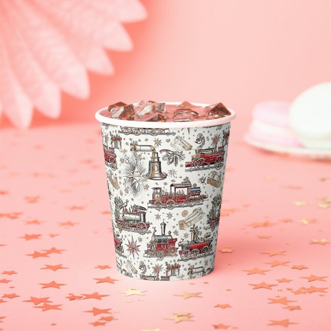 Timeless Vintage Train: Festive Paper Cups (Insitu)