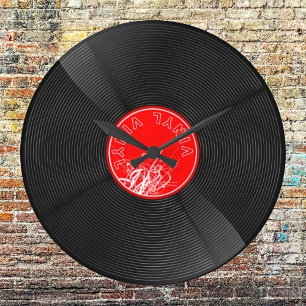 Timeless Vinyl Record Retro Large Clock
