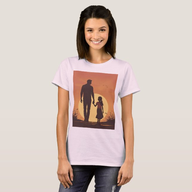 Timeless Walk – Parent & Child Retro Art Design T-Shirt (Front Full)