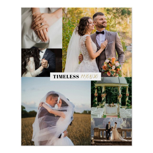 Timeless Wedding Customizable Collage Poster (Front)
