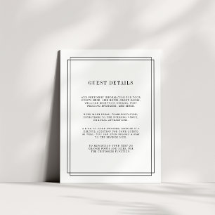Timeless   Wedding Guest Details Card