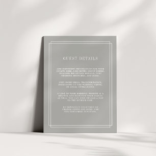 Timeless Wedding Guest Details Card   Greige