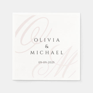Timeless Wedding Napkins Custom Names & Date