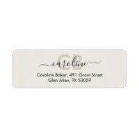 Timeless -- White Sand Monogram Address Label