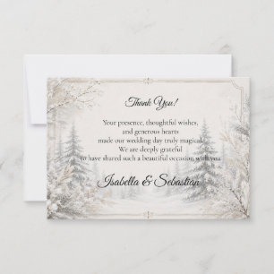 Timeless Winter Forest Elegance Wedding Thank You Card