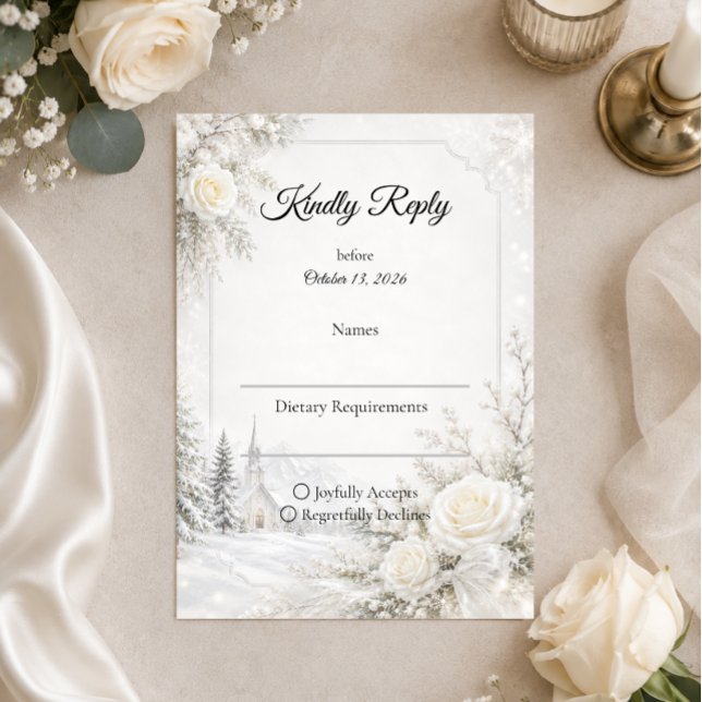 Timeless Winter Wedding RSVP Card (Creator Uploaded)