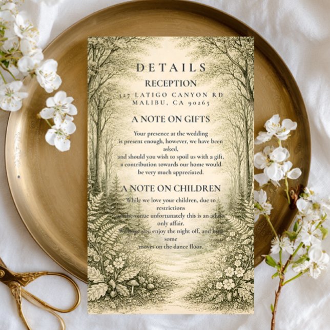 Timeless Woodland Forest Wedding Enclosure Card (Creator Uploaded)