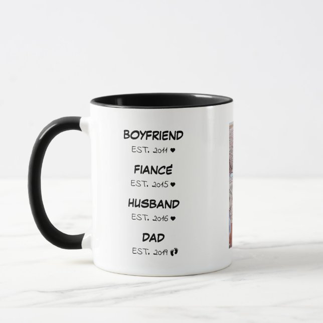 Timeline Dad Father Valentines Day Photo Mug (Left)