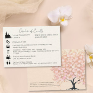Timeline Order of Events Heart Leaf Tree Enclosure Invitation