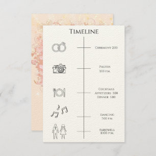 Timeline Order of Events Heart Leaf Tree Enclosure Invitation