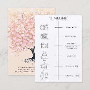 Timeline Order of Events Heart Leaf Tree Program Invitation