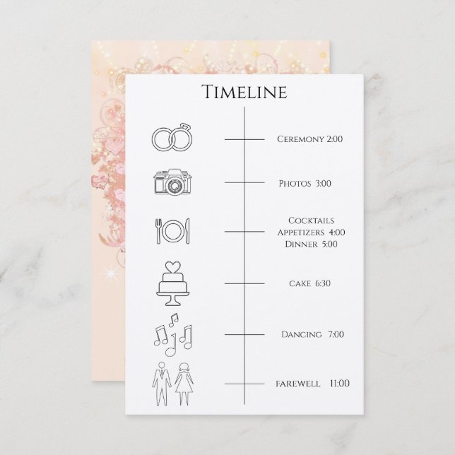 Timeline Order of Events Heart Leaf Tree Program Invitation (Front/Back)