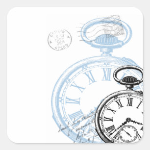 Timepiece Pocketwatch Sticker Tag Vintage Style