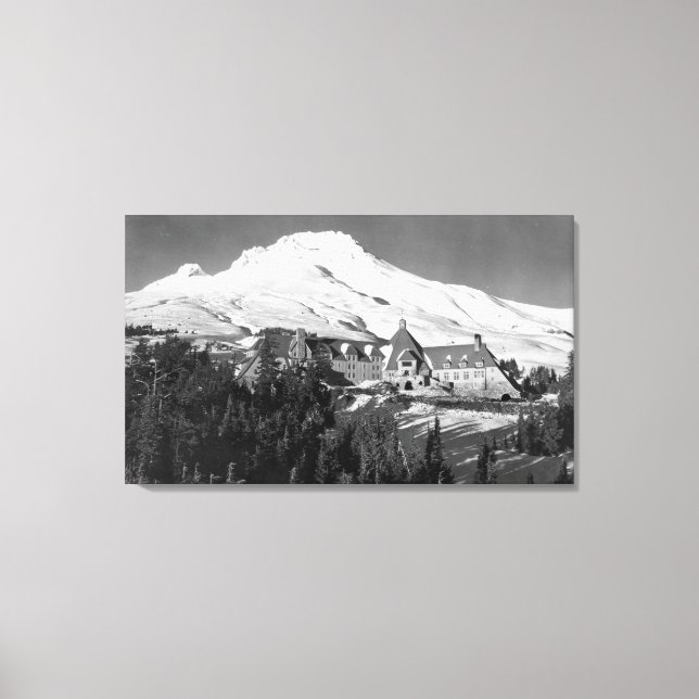 Timerline Lodge and Mt. Hood Photograph Canvas Print (Front)