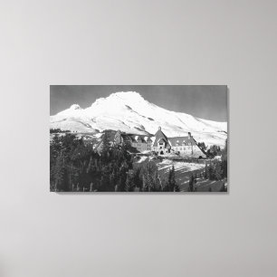 Timerline Lodge and Mt. Hood Photograph Canvas Print