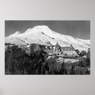Timerline Lodge and Mt. Hood Photograph Poster