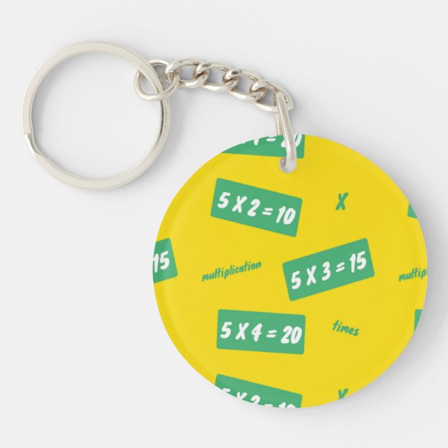 Times five yellow learning key ring (Front)