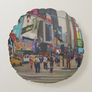 Times Square 2012 Round Cushion