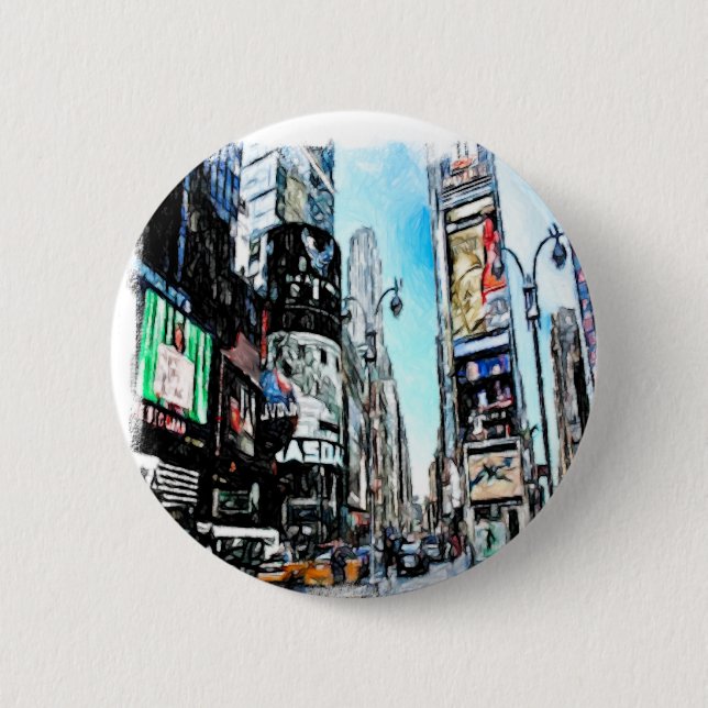 Times Square 6 Cm Round Badge (Front)